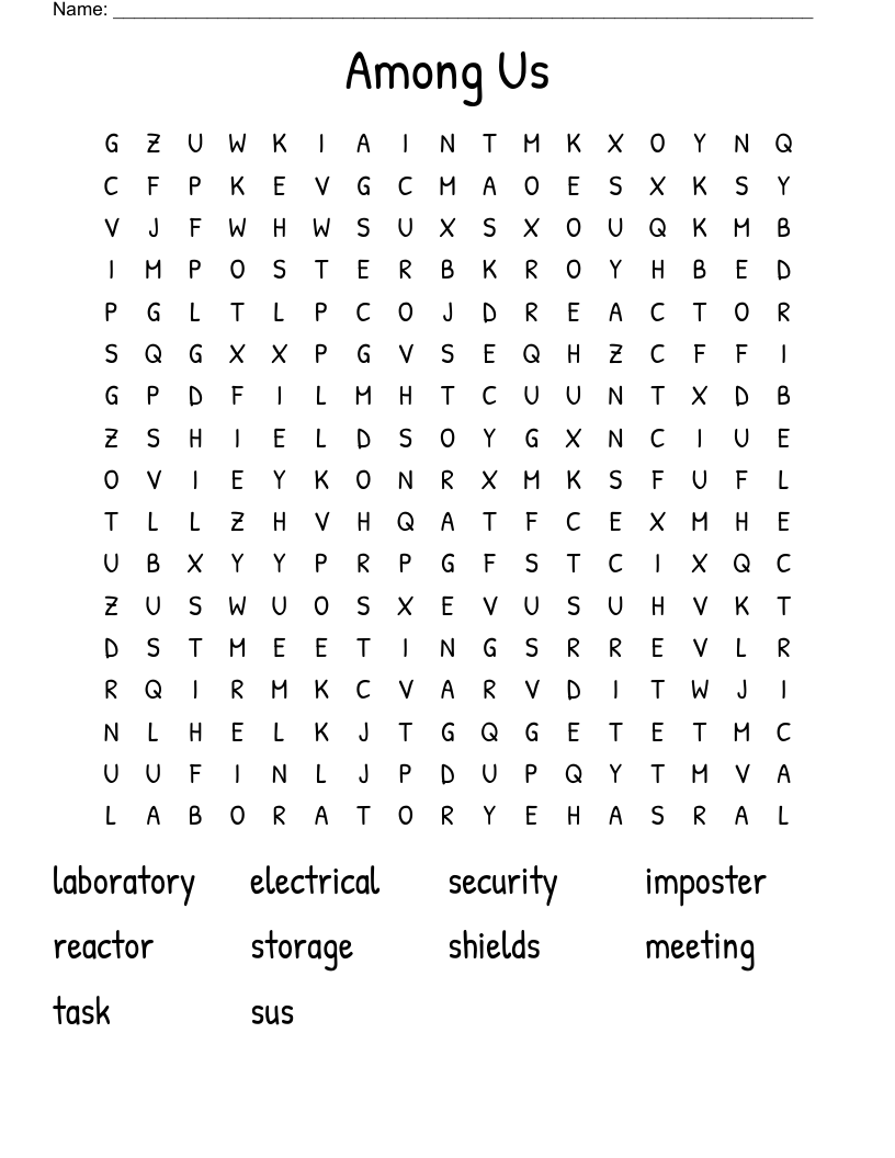 Among Us Word Search