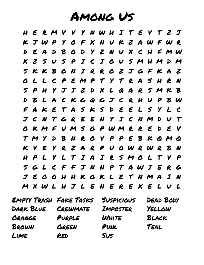 Among Us Word Search