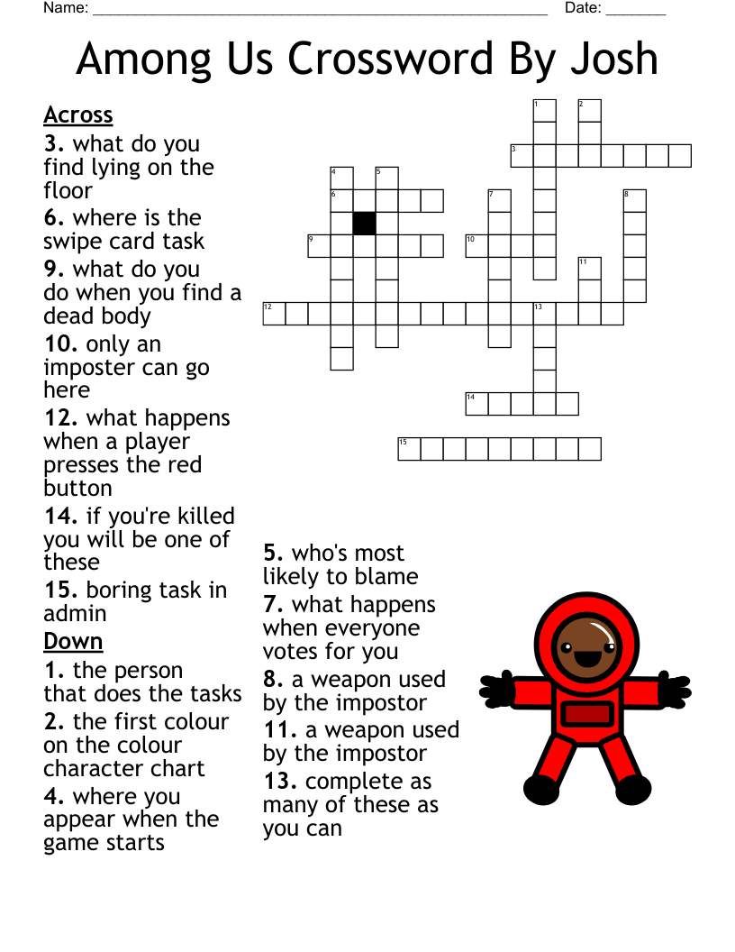 Among Us Crossword By Josh