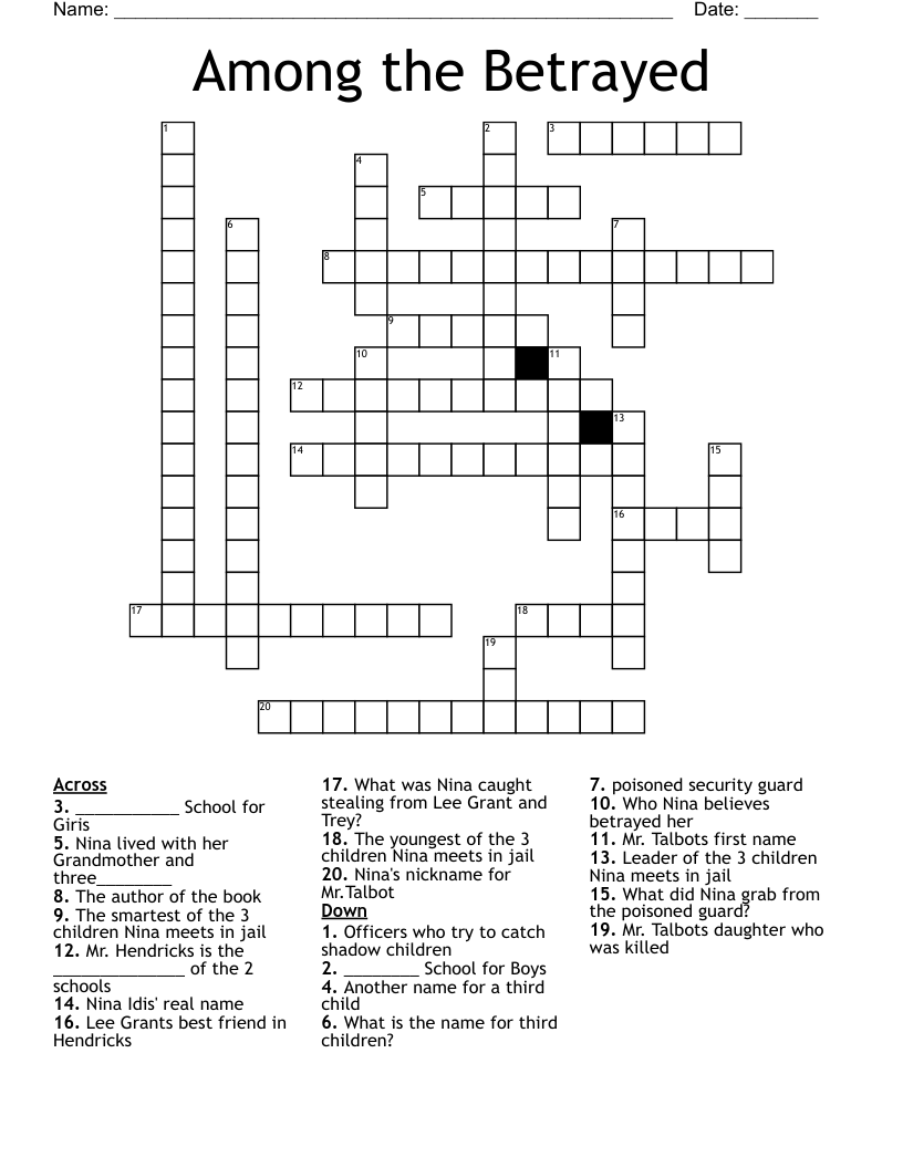 Among the Betrayed Crossword