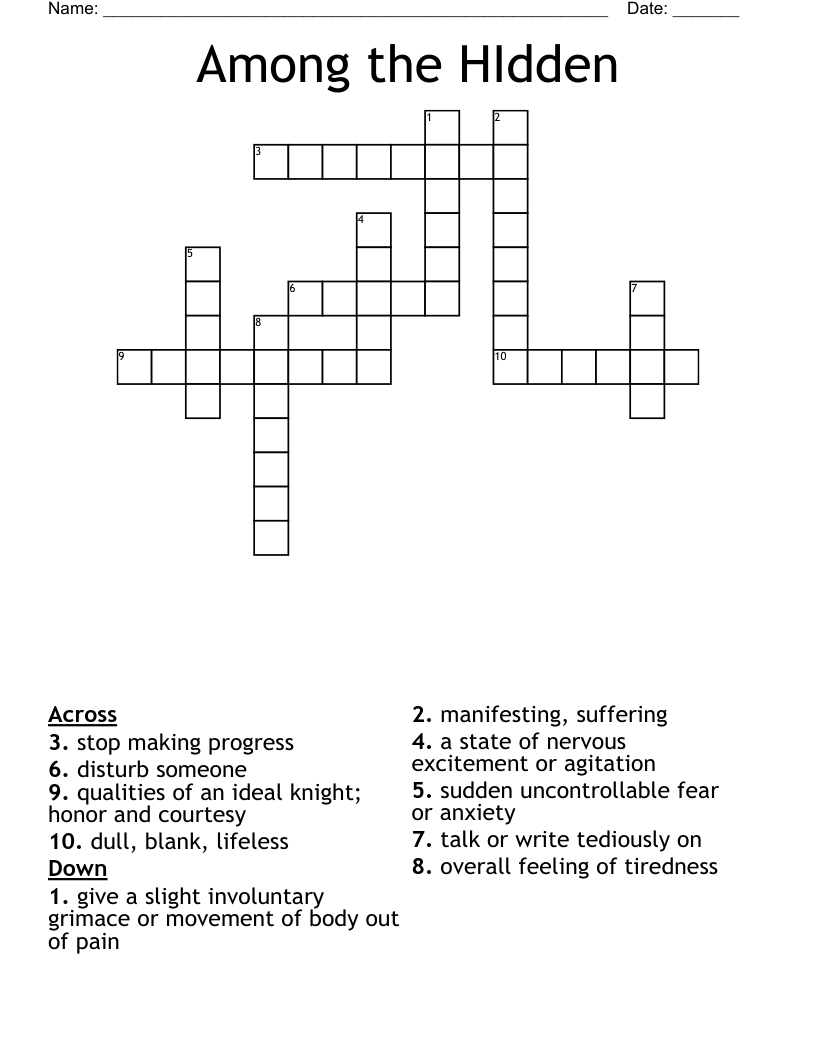 Among the HIdden Crossword