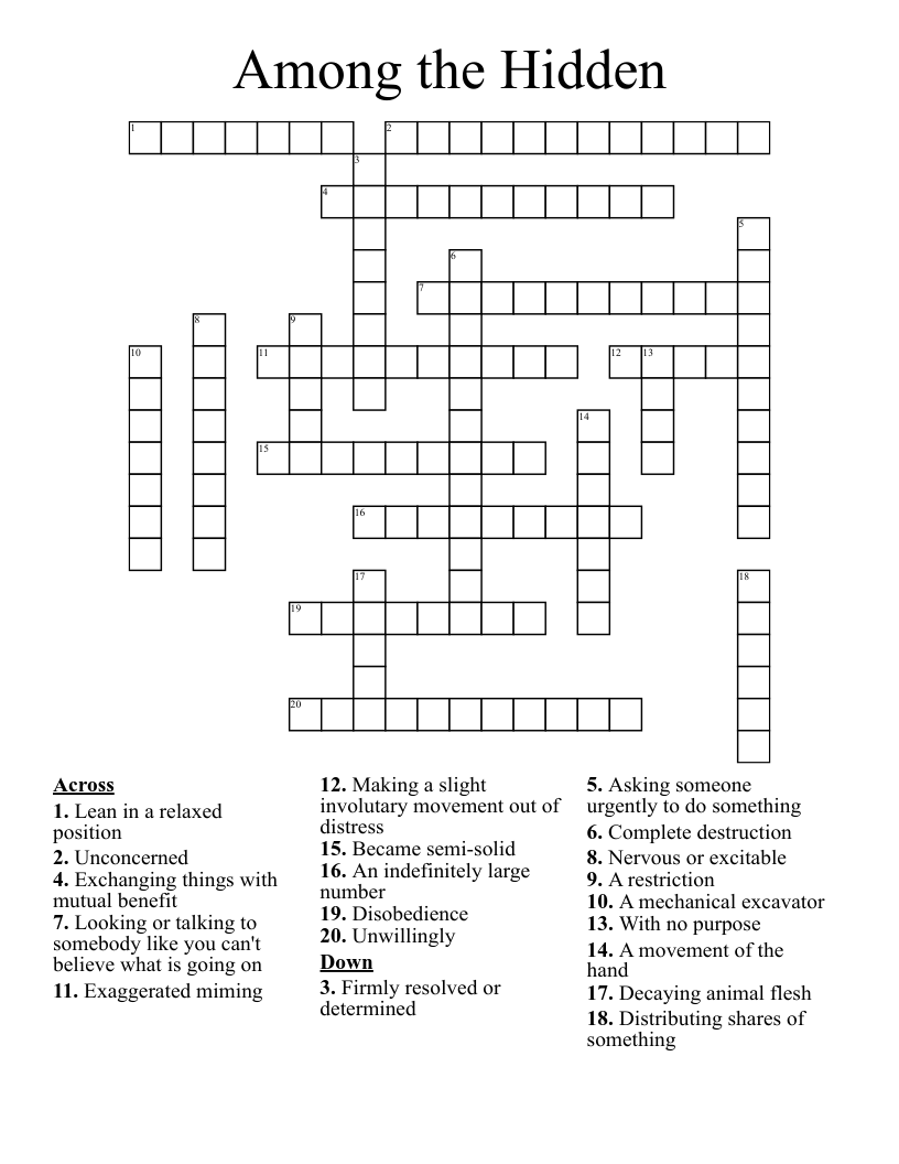 Among the Hidden Crossword