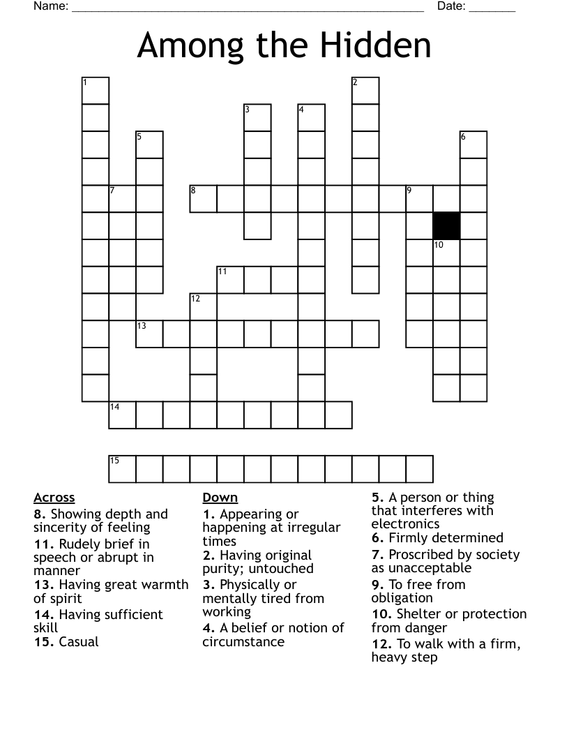 Among the Hidden Crossword