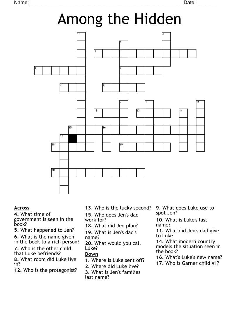 Among the Hidden Crossword