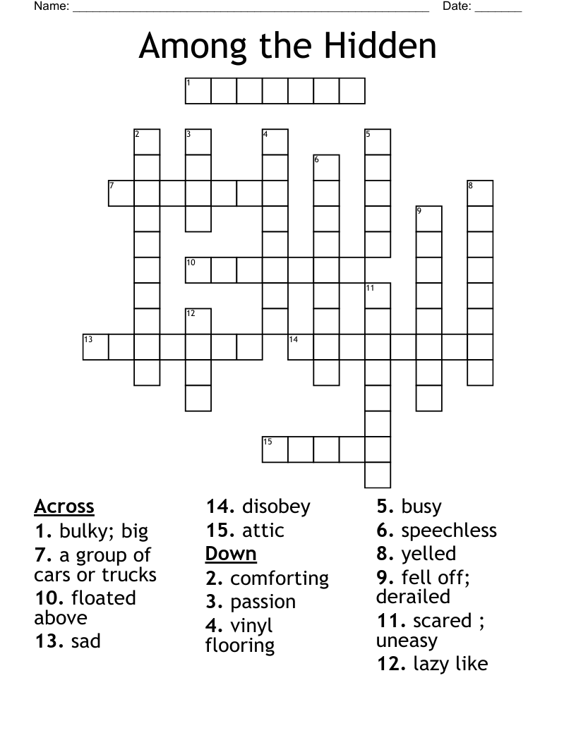 Among the Hidden Crossword