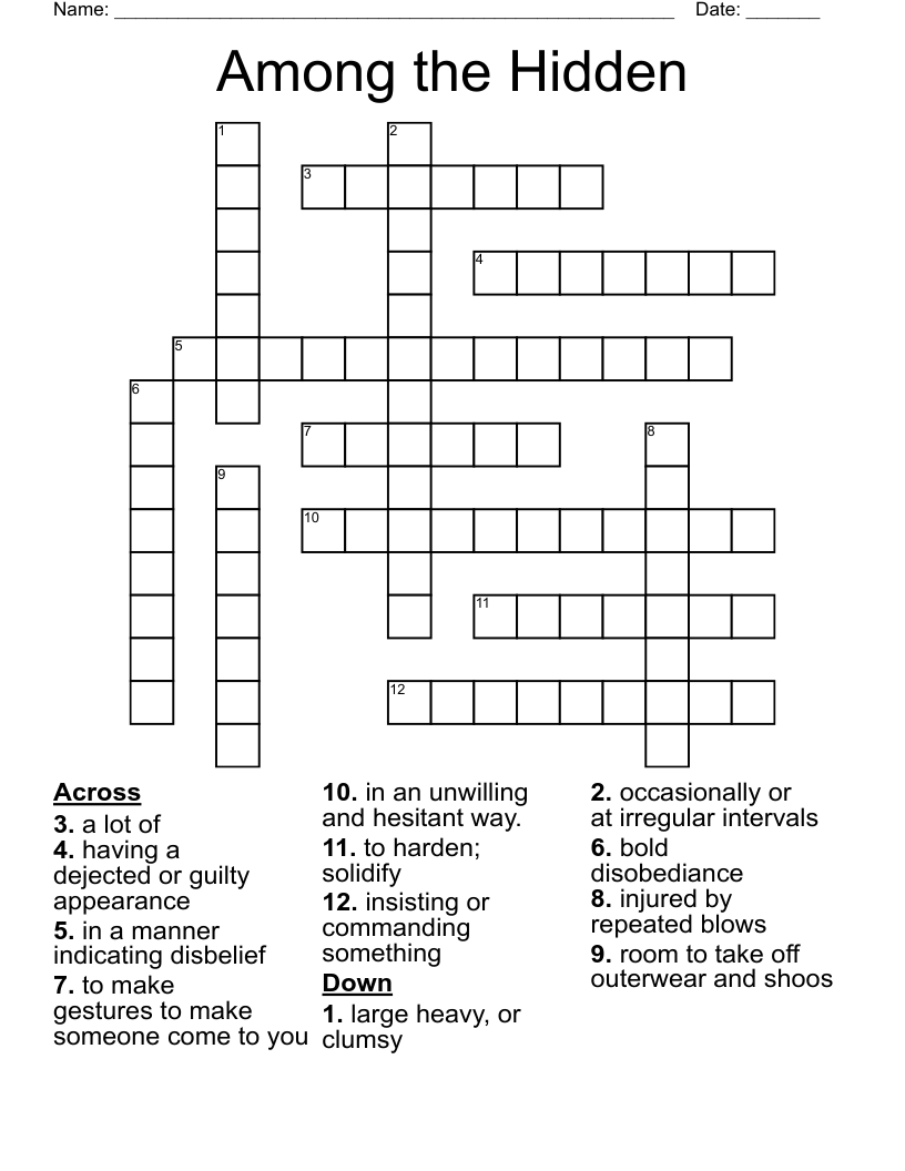 Among the Hidden Crossword