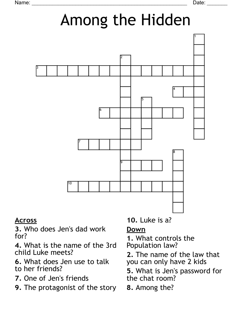 Among the Hidden Crossword