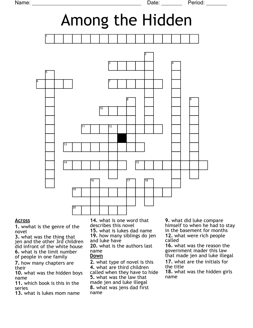 Among the Hidden  Crossword