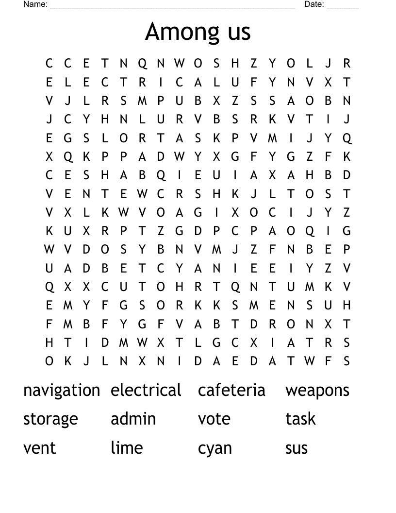 Among us Word Search