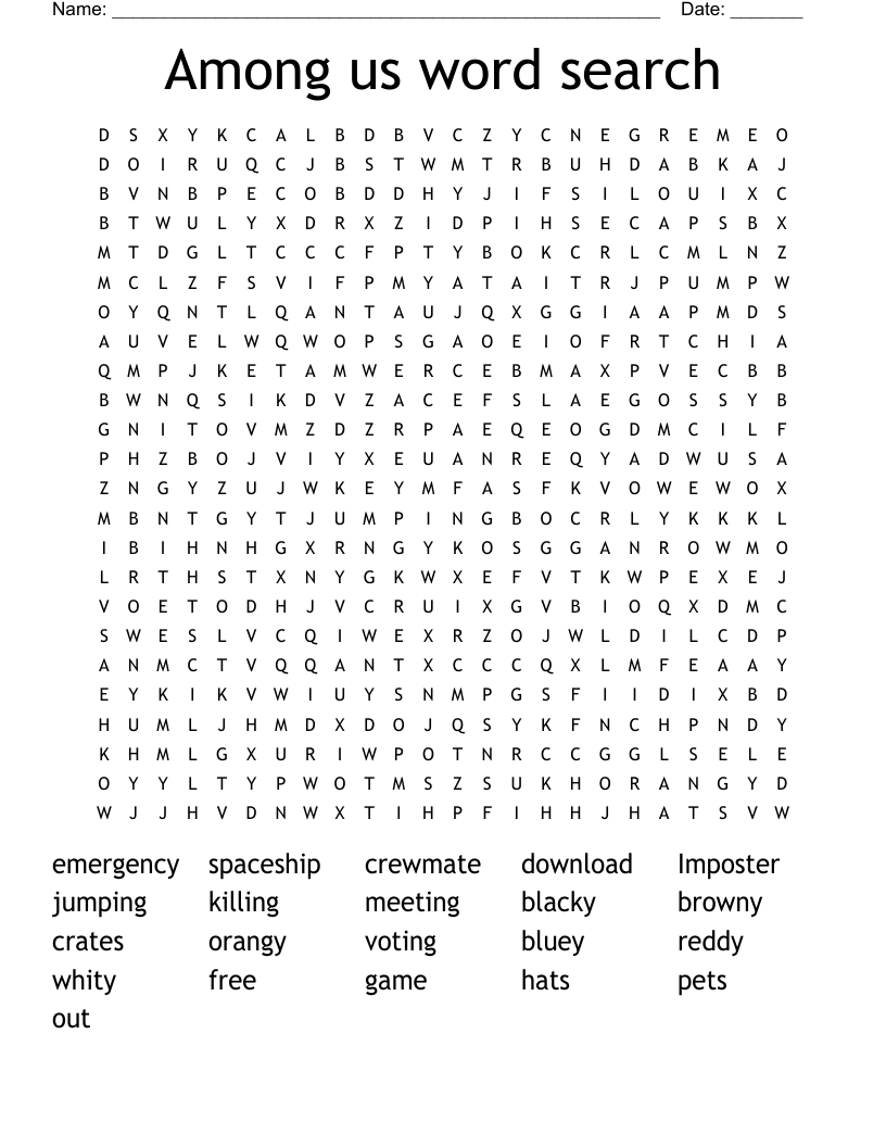 Among us word search