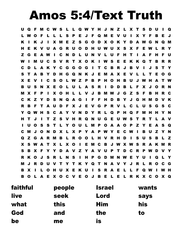 Amos 5:4/Text Truth Word Search