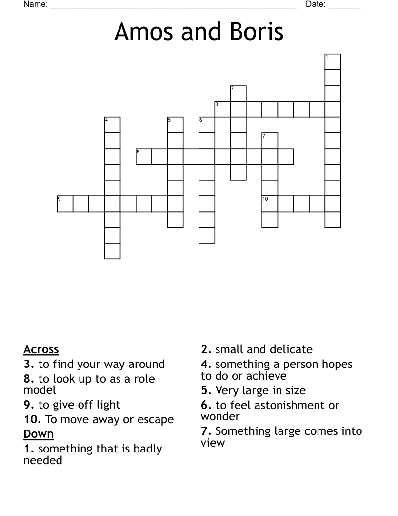 Amos and Boris Crossword
