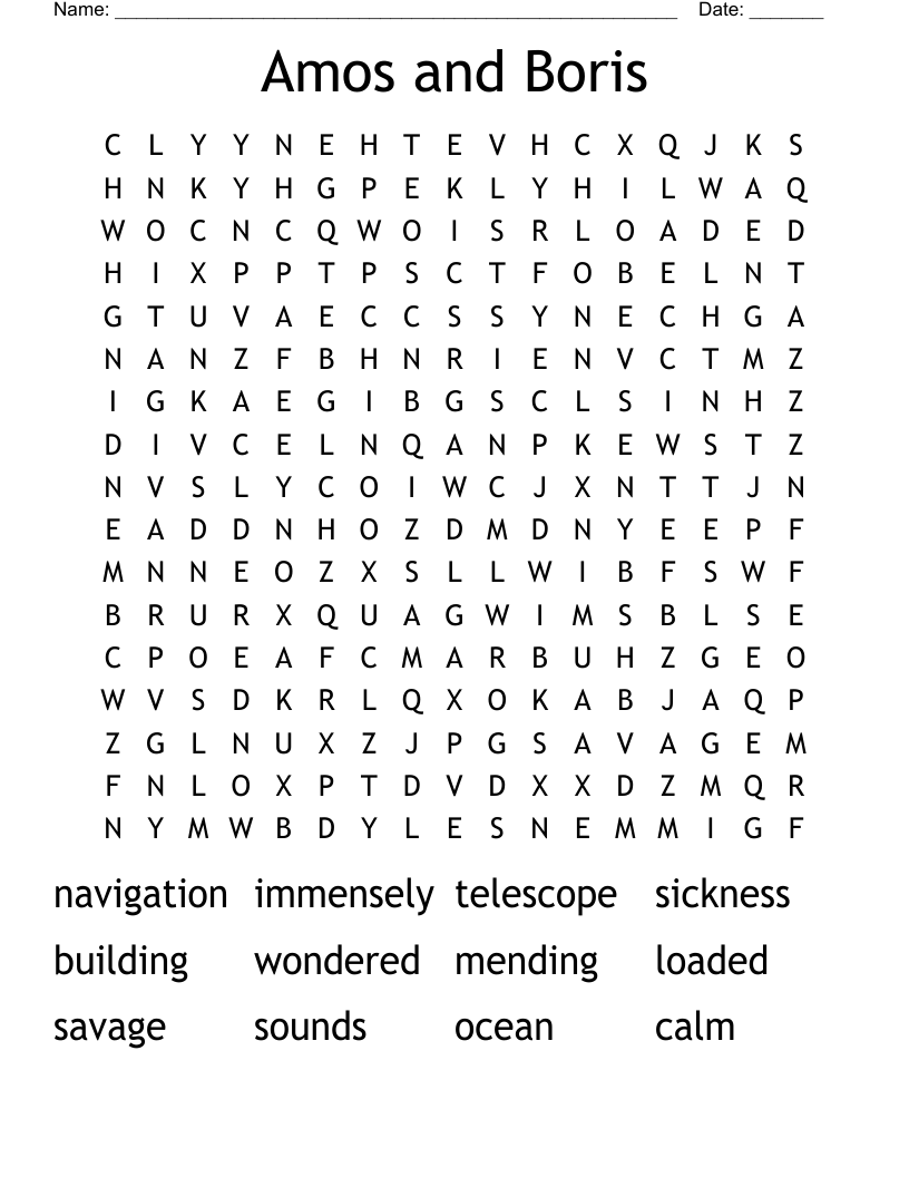 Amos and Boris Word Search
