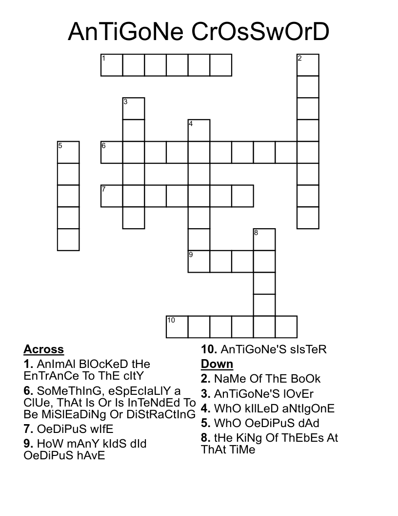 AnTiGoNe CrOsSwOrD