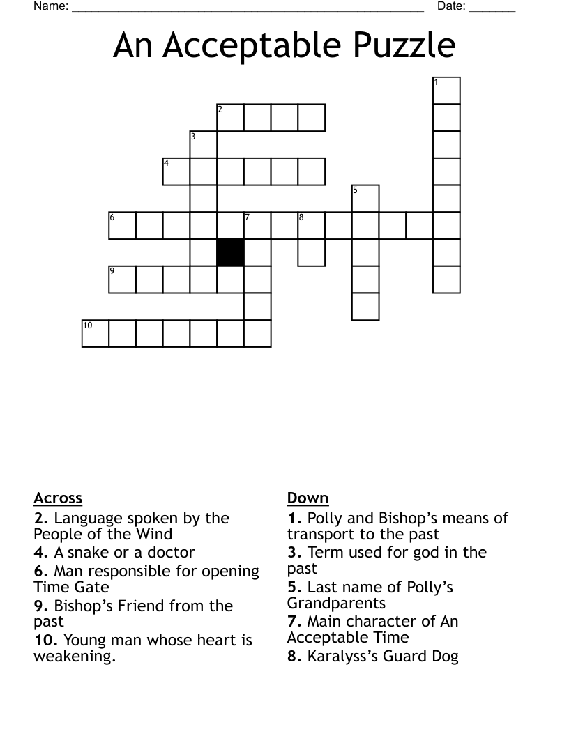 An Acceptable Puzzle Crossword