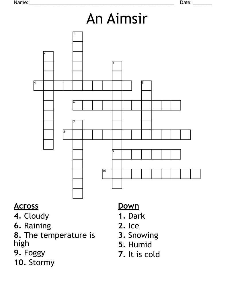 An Aimsir Crossword