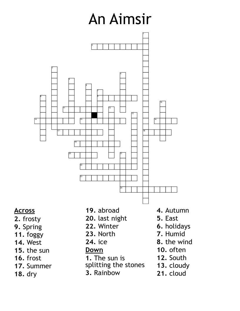 An Aimsir Crossword