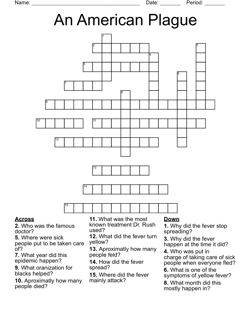 An American Plague Crossword