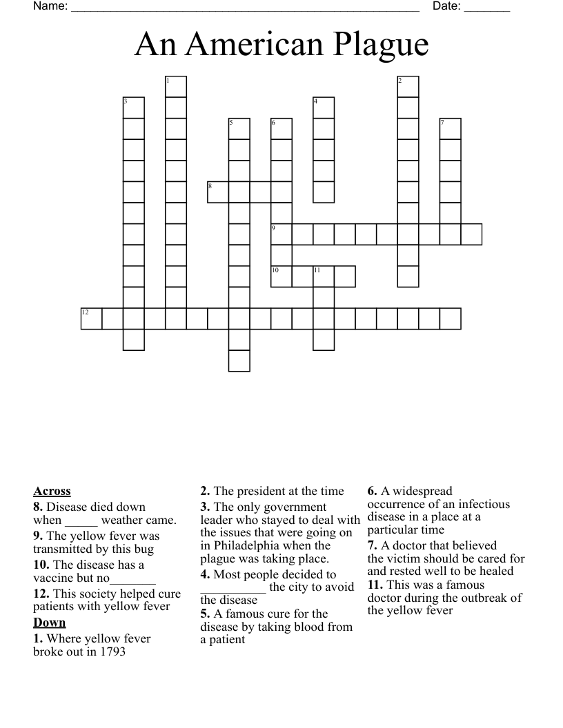An American Plague Crossword