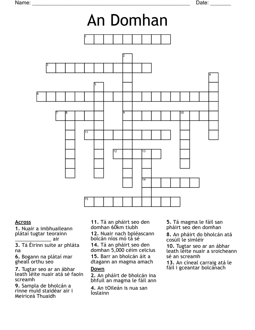 An Domhan Crossword