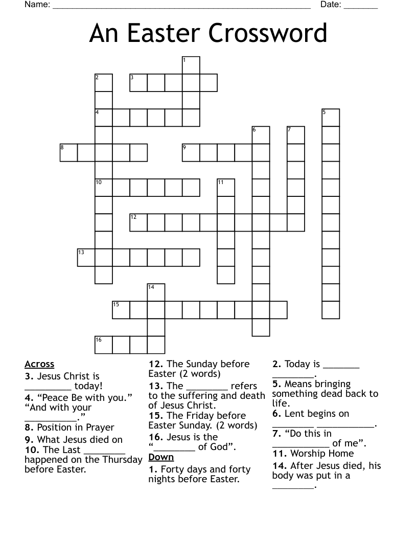 An Easter Crossword