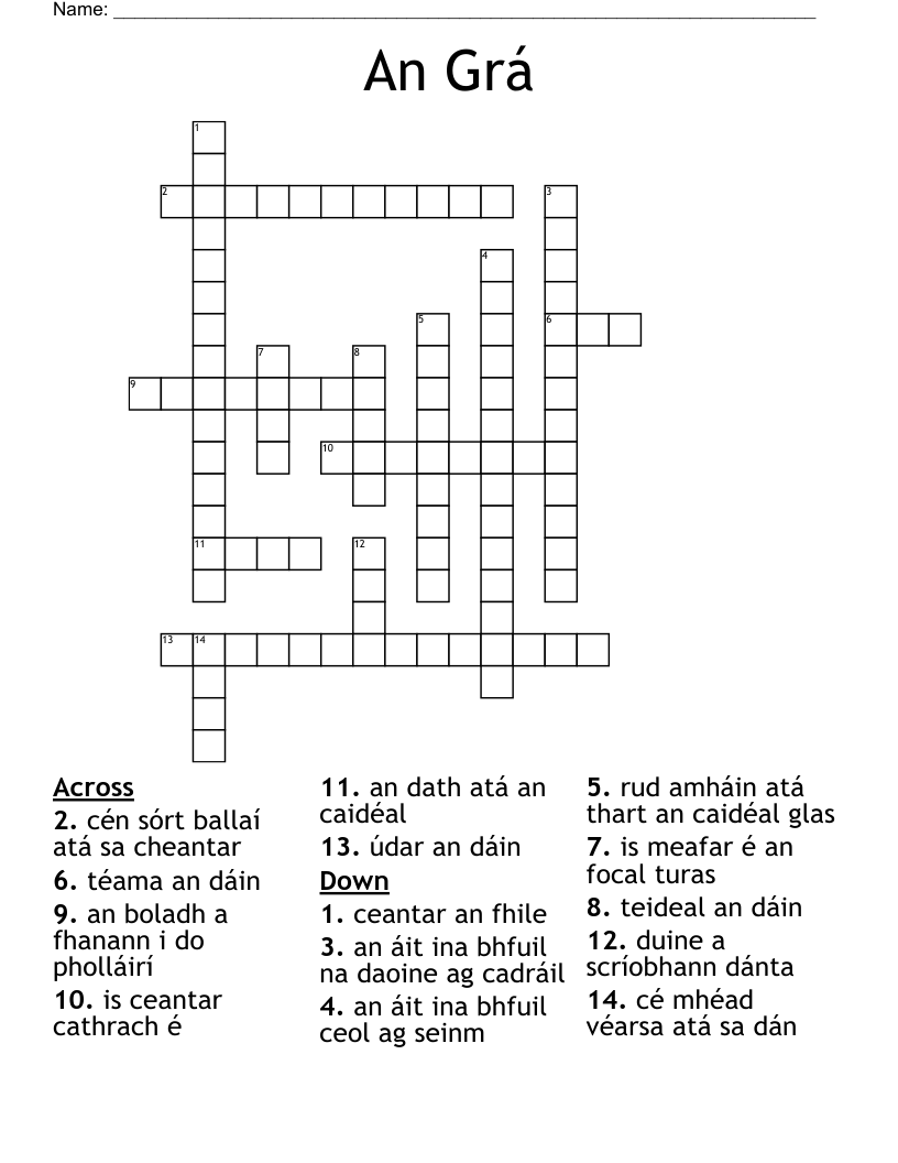 An Grá  Crossword