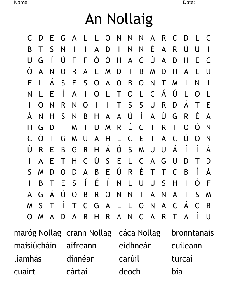 An Nollaig Word Search