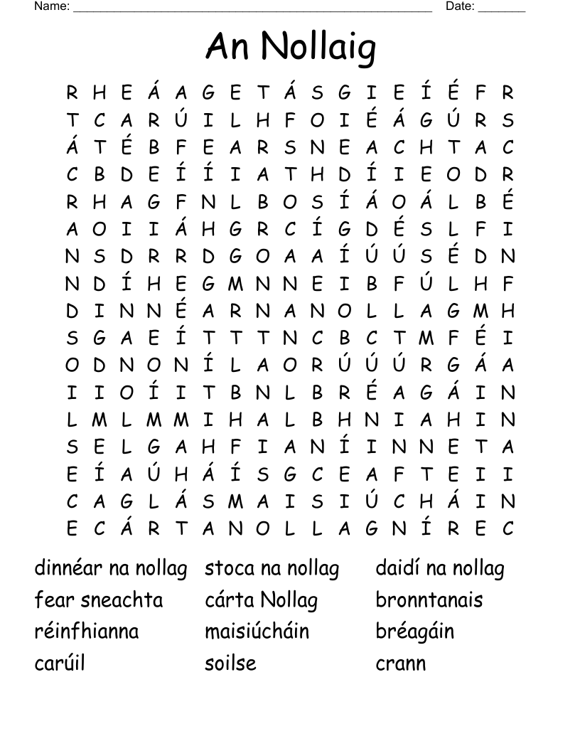 An Nollaig Word Search