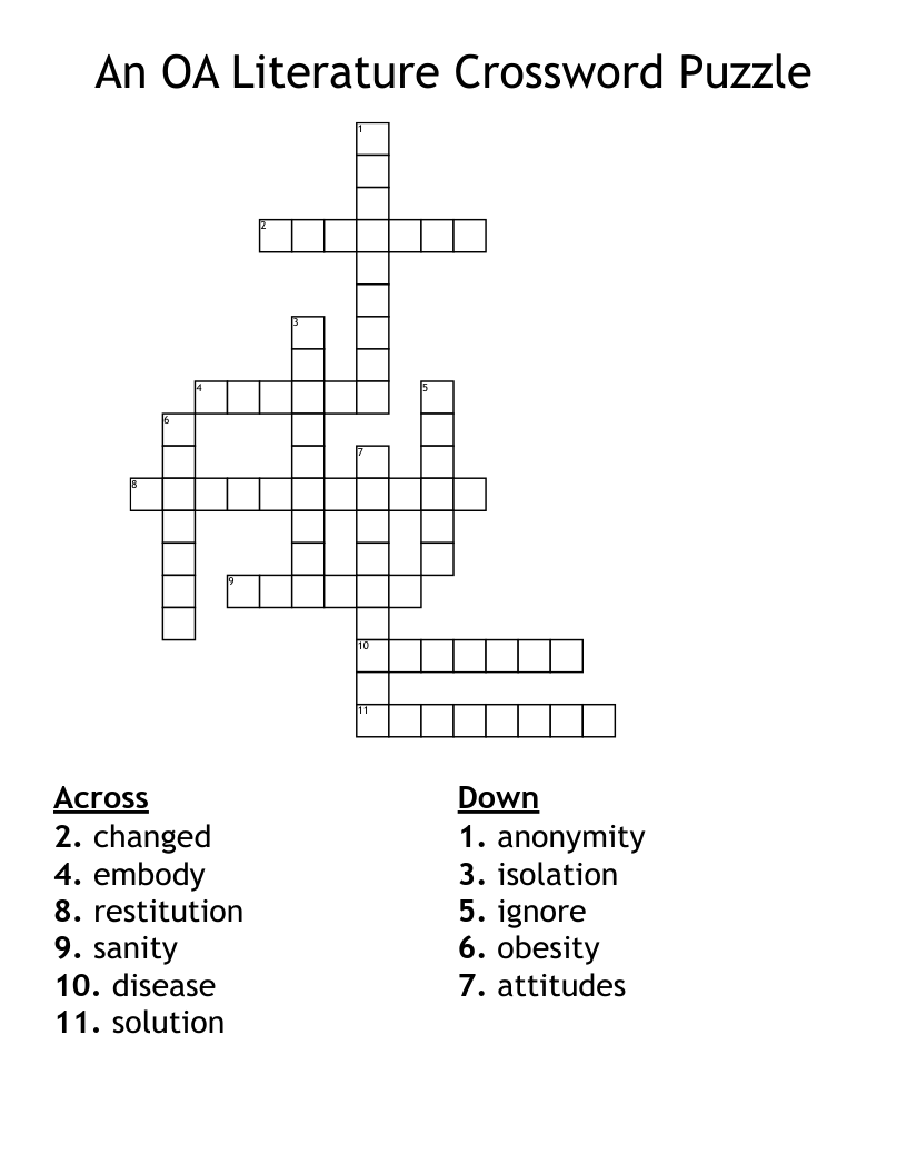 An OA Literature Crossword Puzzle