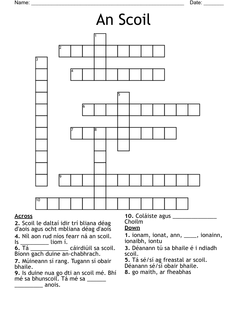 An Scoil Crossword