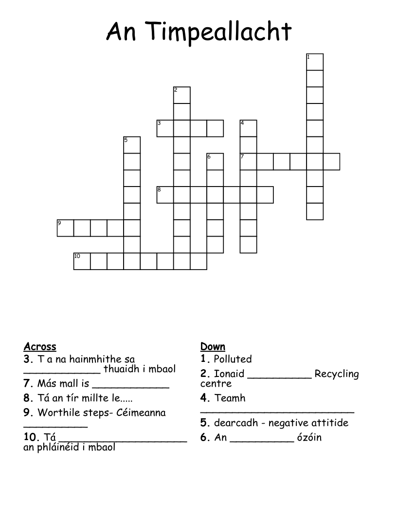 An Timpeallacht Crossword