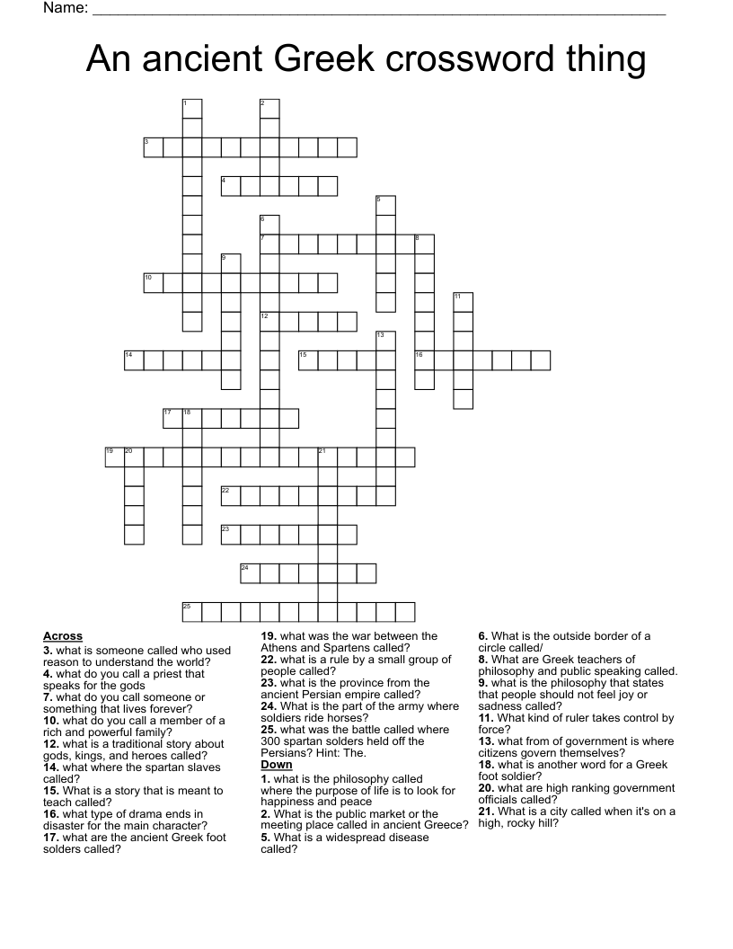An ancient Greek crossword thing  