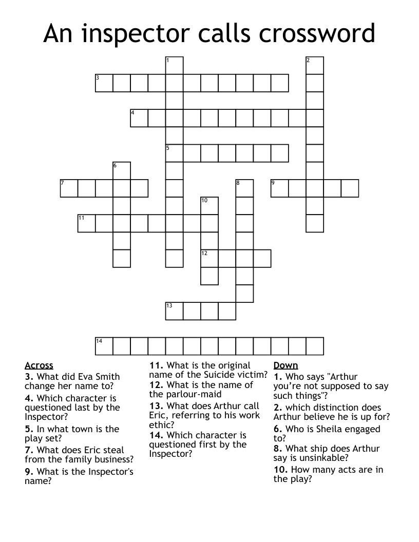An inspector calls crossword