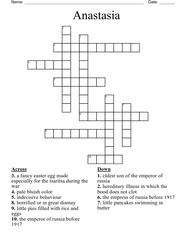 Anastasia  Crossword