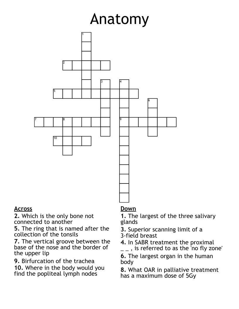 Anatomy Crossword