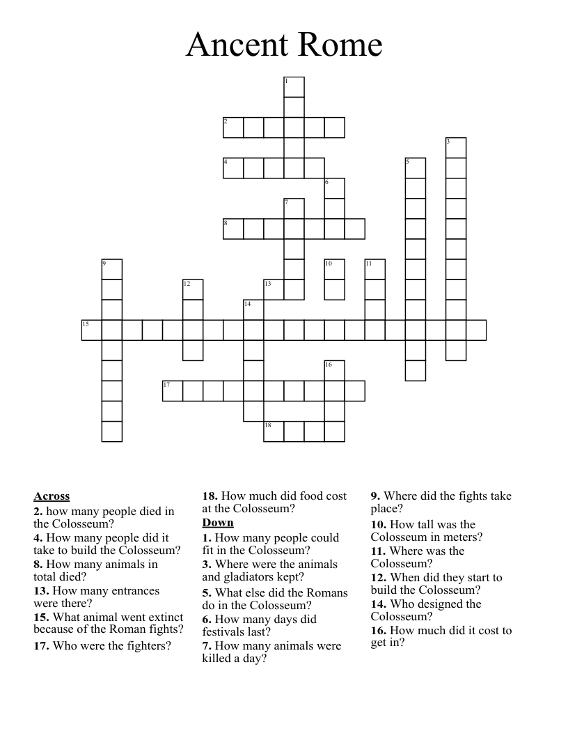 Ancent Rome Crossword