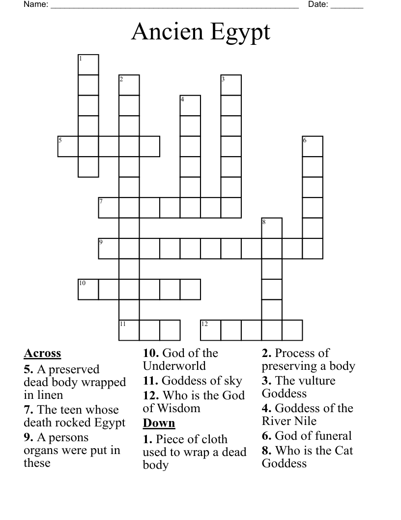 Ancien Egypt Crossword
