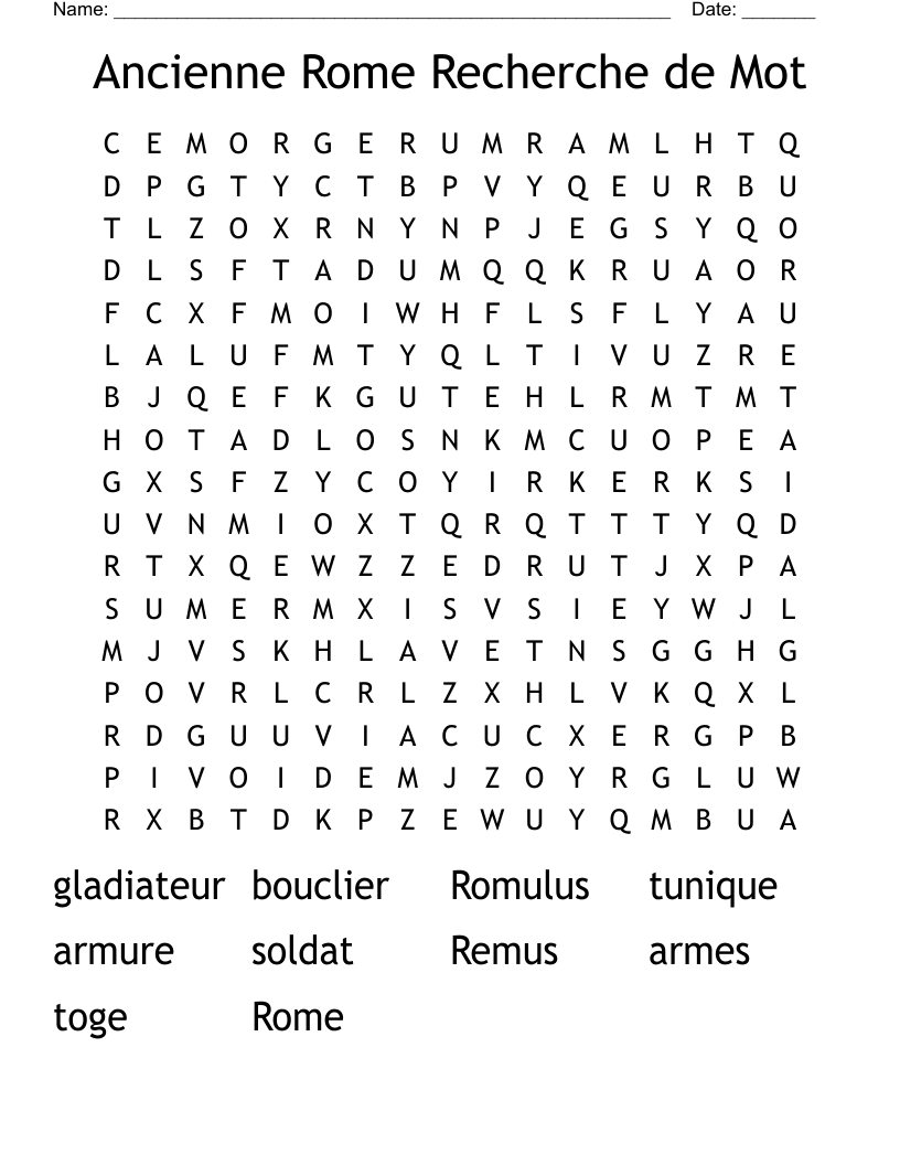 Ancienne Rome Recherche de Mot Word Search