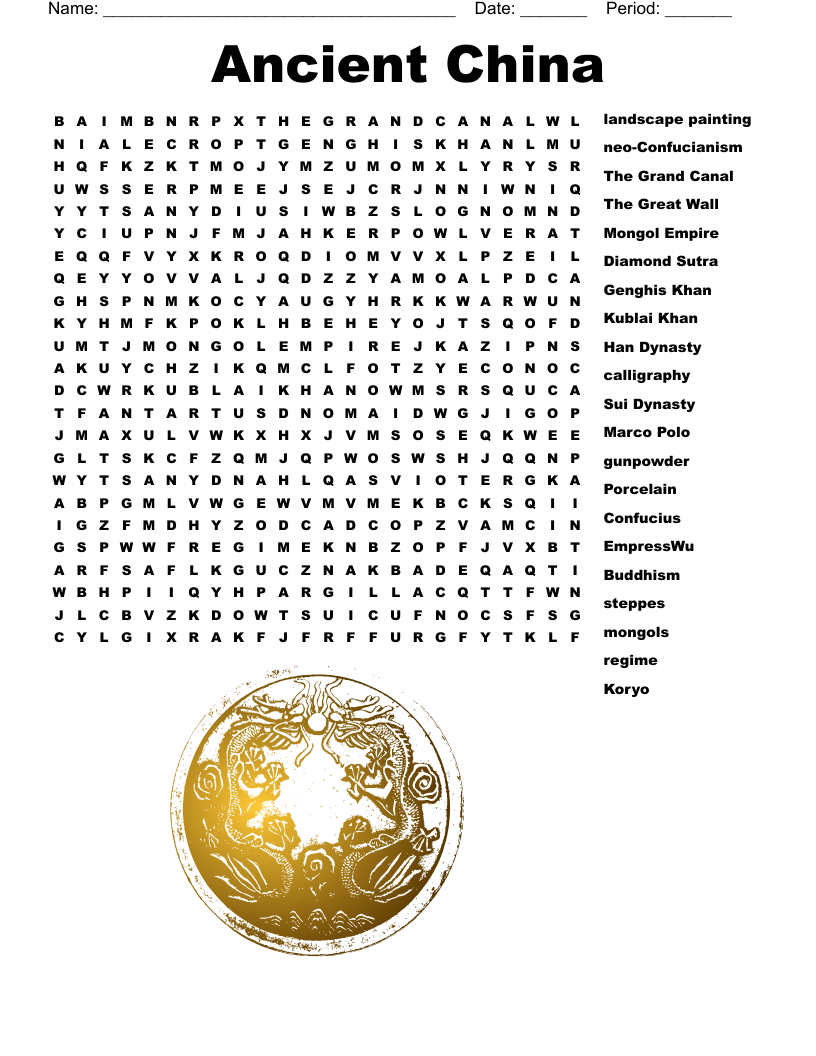 Ancient China Word Search