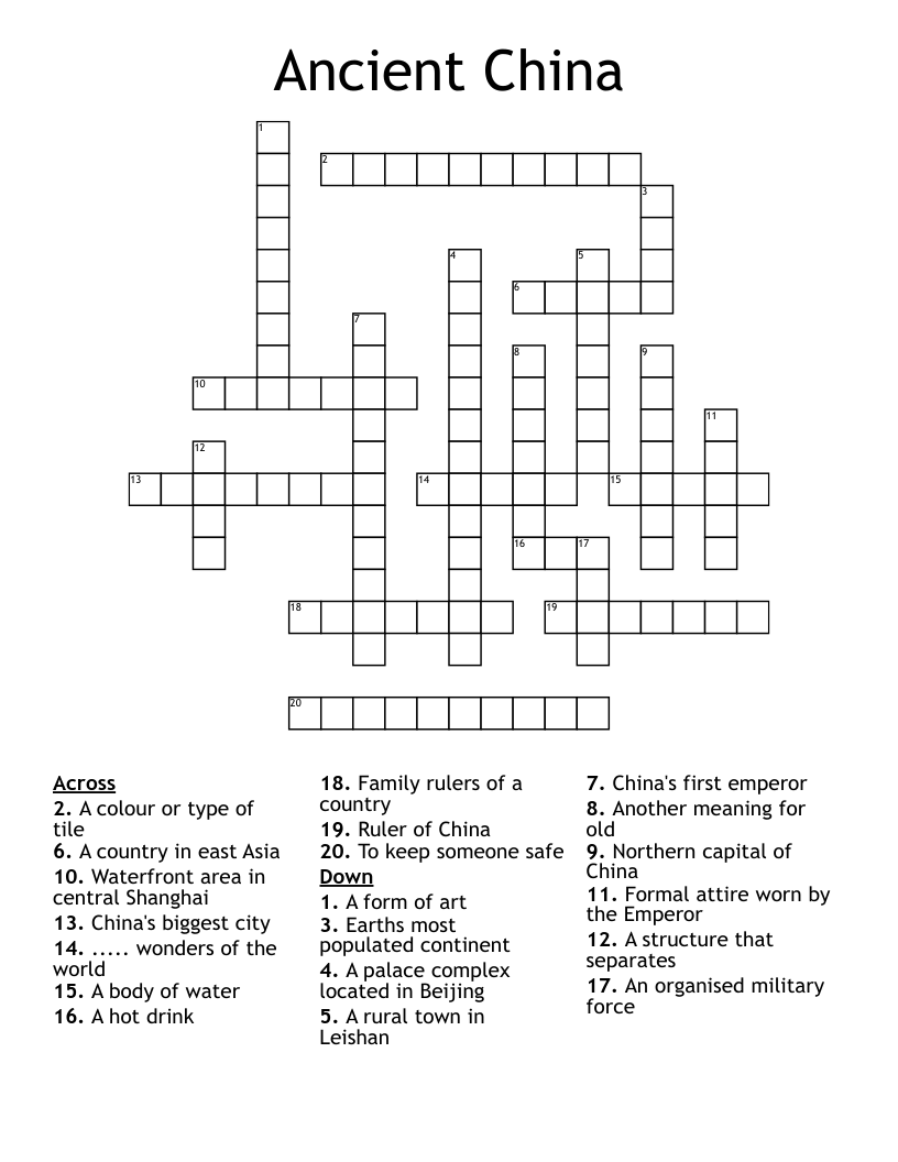 Ancient China Crossword