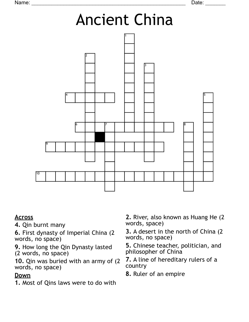 Ancient China Crossword