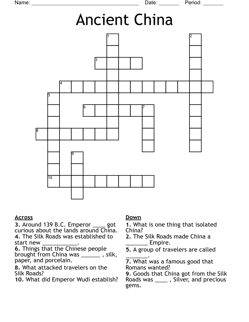 Ancient China Crossword