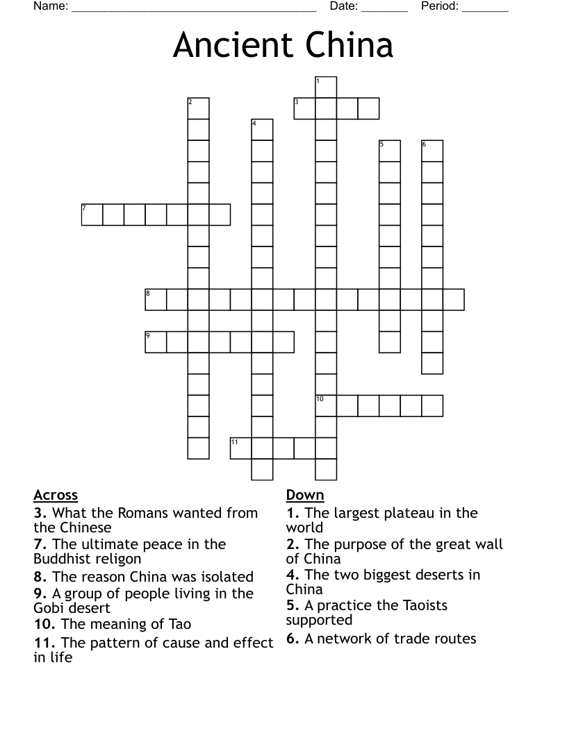 Ancient China Crossword