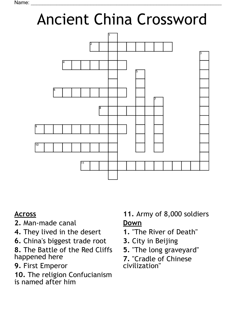 Ancient China Crossword
