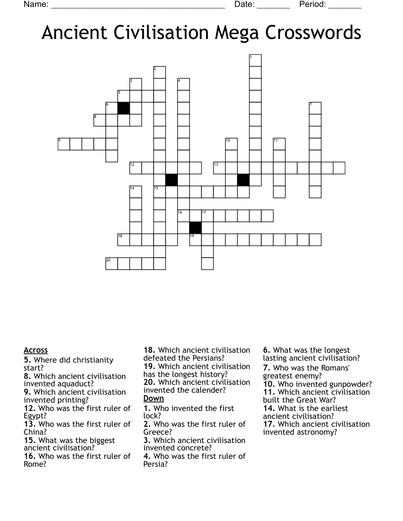Ancient Civilisation Mega Crosswords
