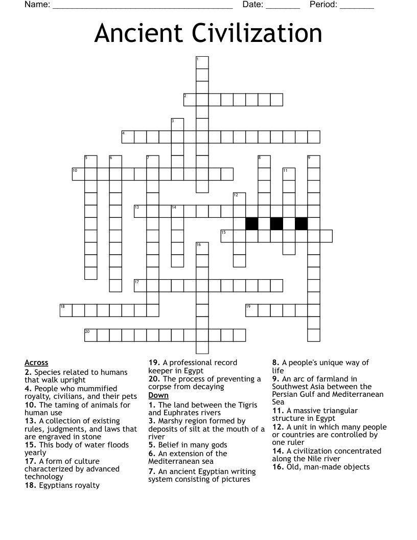 Ancient Civilization Crossword