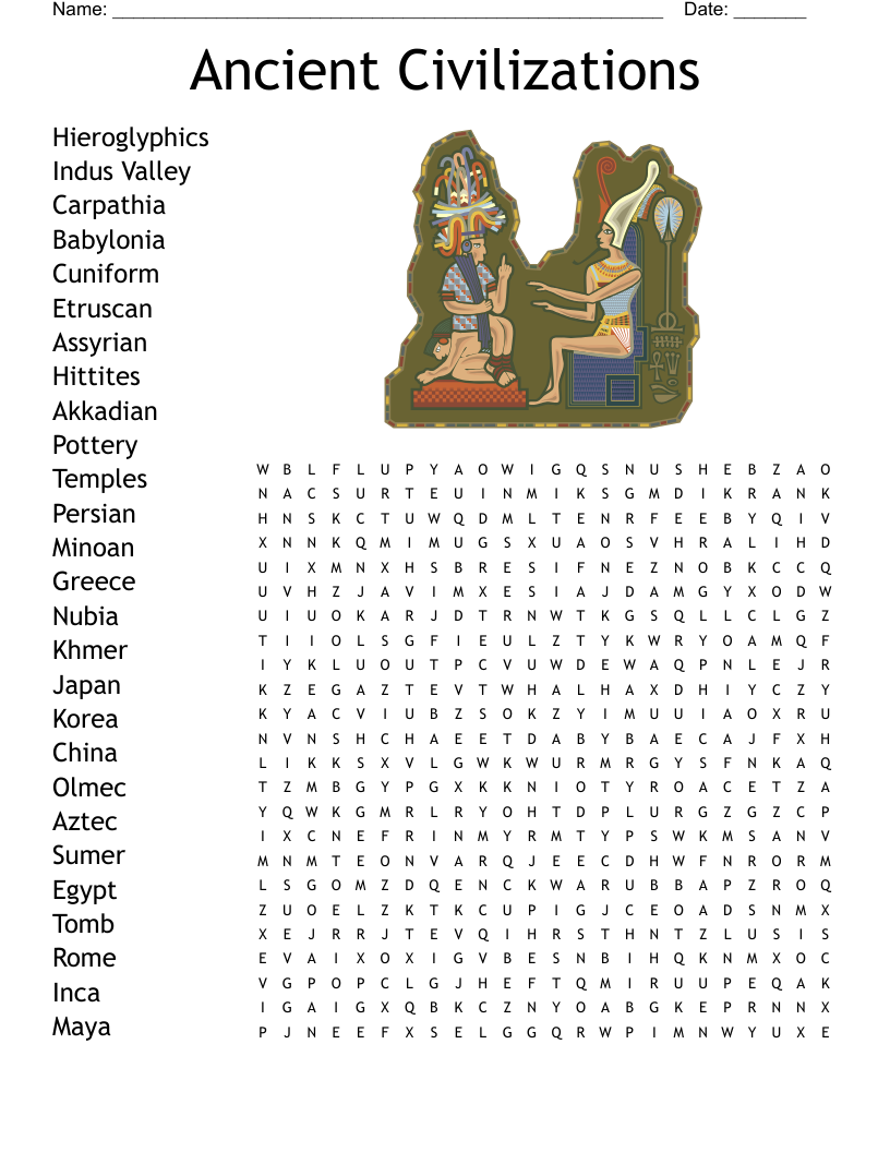Ancient Civilizations Word Search