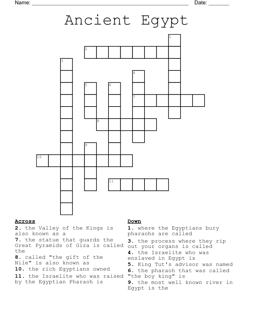 Ancient Egypt Crossword