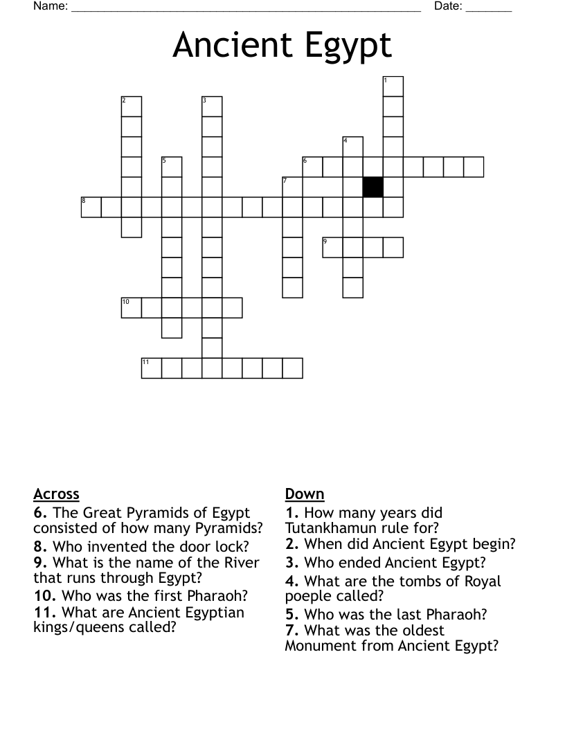 Ancient Egypt Crossword