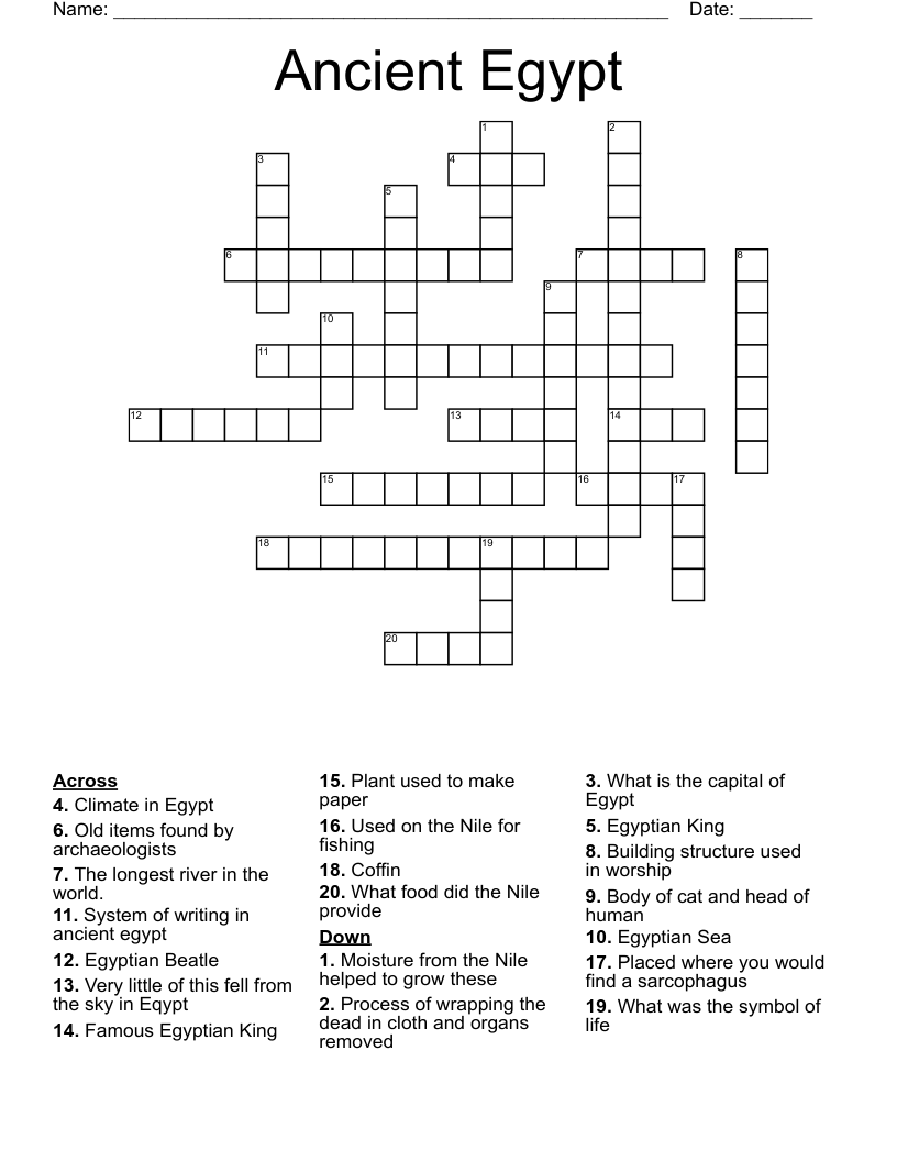 Ancient Egypt Crossword